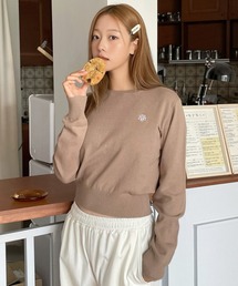 A'GEM/9 × .kom 『muah muah/ムーアムーア』 STITCH LOGO BASIC KNIT/ステッチロゴベーシックニット