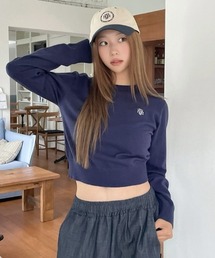 A'GEM/9 × .kom 『muah muah/ムーアムーア』 STITCH LOGO BASIC KNIT/ステッチロゴベーシックニット