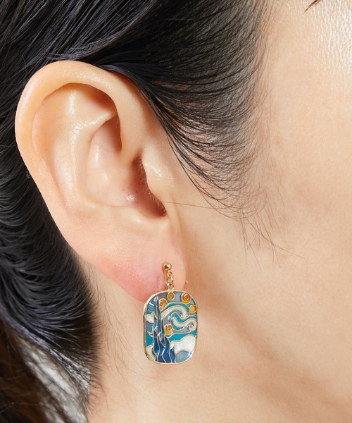 gargle（ガーグル）の「gargle ガーグル：アートシリーズ　ステンドアート　フェルメール　ゴッホ　イヤリング（イヤリング・レディース・イエロー/ブルー・FREE）」の2枚目の写真