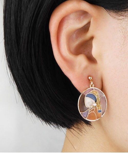 gargle（ガーグル）の「gargle ガーグル：アートシリーズ　ステンドアート　フェルメール　ゴッホ　イヤリング（イヤリング・レディース・イエロー/ブルー・FREE）」の12枚目の写真