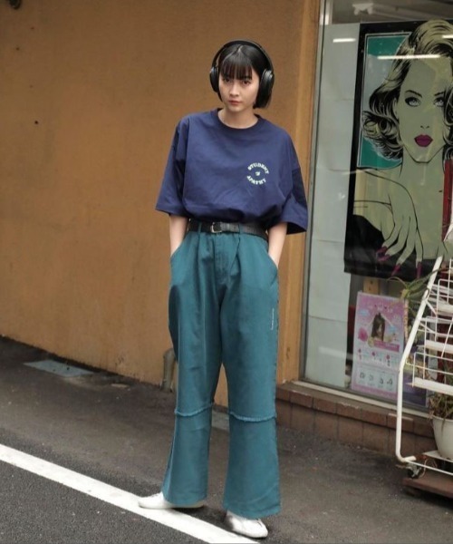 Student Apathy（スチューデントアパシー）の「Student Apathy/スチューデントアパシー/ワイドチノ アンクルチノパンツ/チノパン（チノパンツ・レディース・モスグリーン/パープル/ブラック・M/S/L）」の5枚目の写真