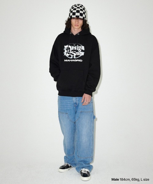 MAHAGRID(マハグリッド)の「『mahagrid/マハグリッド』 DESIGN STUDIO HOODIE (発泡)/デザインスタジオ フーディー(パーカー・レディース・ブラック/ライトグレー・L/M)」の5枚目の写真
