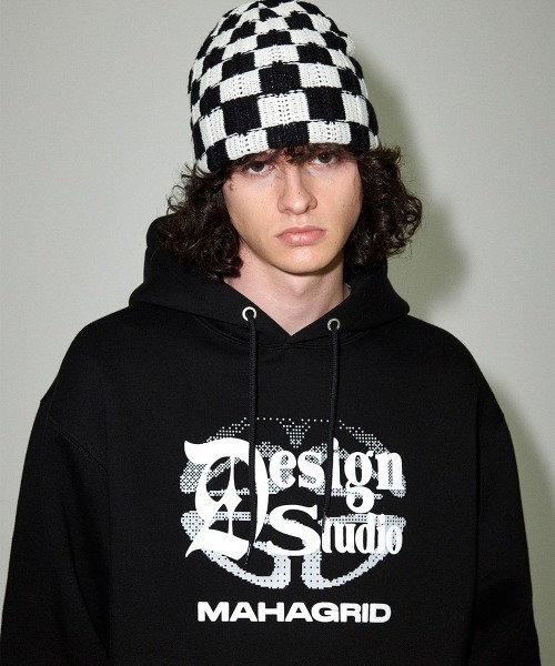 MAHAGRID(マハグリッド)の「『mahagrid/マハグリッド』 DESIGN STUDIO HOODIE (発泡)/デザインスタジオ フーディー(パーカー・レディース・ブラック/ライトグレー・L/M)」の3枚目の写真