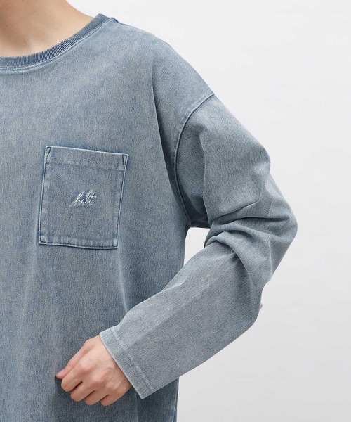 セール】デニム刺繍ポケットロンT/138957（Tシャツ/カットソー