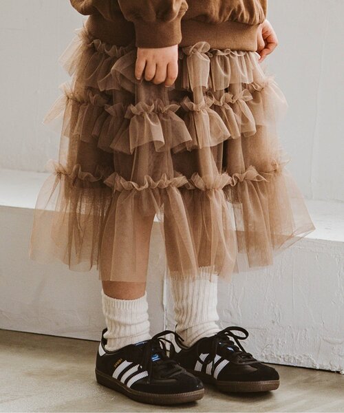 p.premier（ピードットプルミエ）の「ふわふわチュールスカート（スカート・キッズ・ブラック/ブラウン/ピンク・100/110/120/130/140）」の2枚目の写真