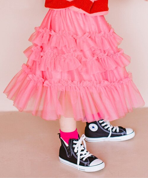 p.premier（ピードットプルミエ）の「ふわふわチュールスカート（スカート・キッズ・ブラック/ブラウン/ピンク・100/110/120/130/140）」の3枚目の写真