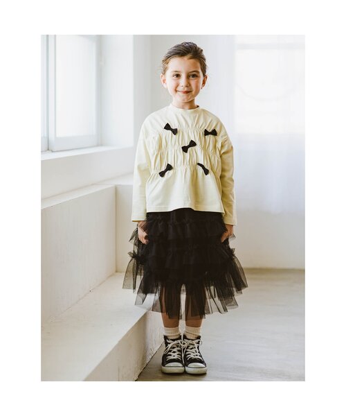 p.premier（ピードットプルミエ）の「ふわふわチュールスカート（スカート・キッズ・ブラック/ブラウン/ピンク・100/110/120/130/140）」の4枚目の写真