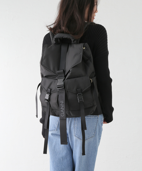 U by SPICK&SPAN(ユーバイスピックアンドスパン)の「【GANNI / ガニー】 Recycled Tech Backpack(バックパック/リュック・レディース・ブラック・FREE)」の5枚目の写真