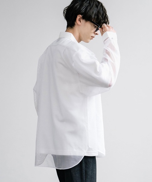Rocky Monroe(ロッキーモンロー)の「日本製 国産 ポリエステルメッシュルーズシャツ(シャツ/ブラウス・メンズ・ホワイト/ブラック・M/L)」の4枚目の写真
