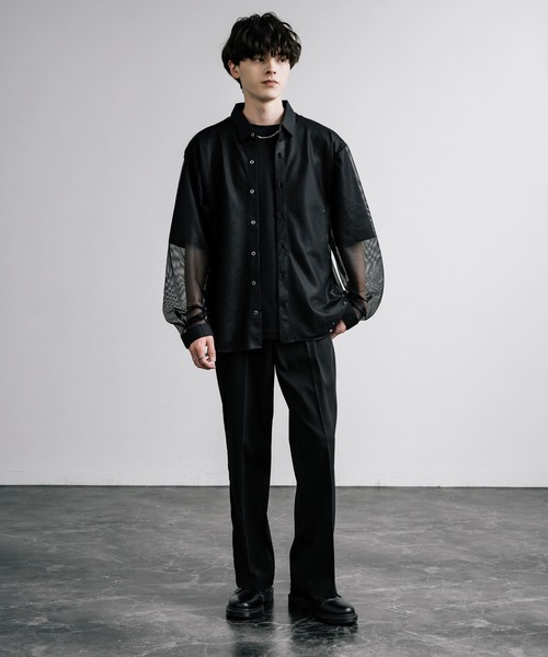 Rocky Monroe(ロッキーモンロー)の「日本製 国産 ポリエステルメッシュルーズシャツ(シャツ/ブラウス・メンズ・ホワイト/ブラック・M/L)」の11枚目の写真