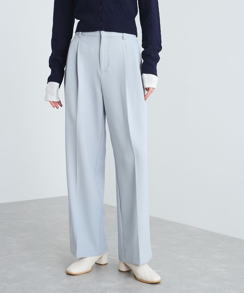 VIS（ビス）の「【美easy】ウーリッシュ2タックワイド/スラックスパンツ【洗える】（スラックス・レディース・サックスブルー/ブラック/ベージュ/グレー/キナリ・SS/S/M/L）」の5枚目の写真