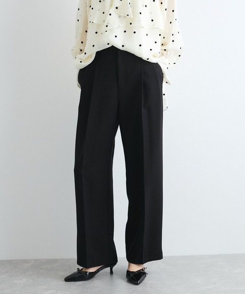 VIS（ビス）の「【美easy】ウーリッシュ2タックワイド/スラックスパンツ【洗える】（スラックス・レディース・サックスブルー/ブラック/ベージュ/グレー/キナリ・SS/S/M/L）」の3枚目の写真