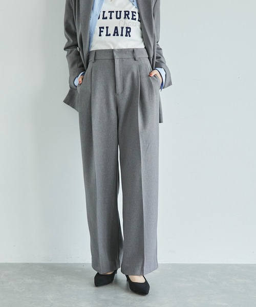 VIS（ビス）の「【美easy】ウーリッシュ2タックワイド/スラックスパンツ【洗える】（スラックス・レディース・サックスブルー/ブラック/ベージュ/グレー/キナリ・SS/S/M/L）」の6枚目の写真