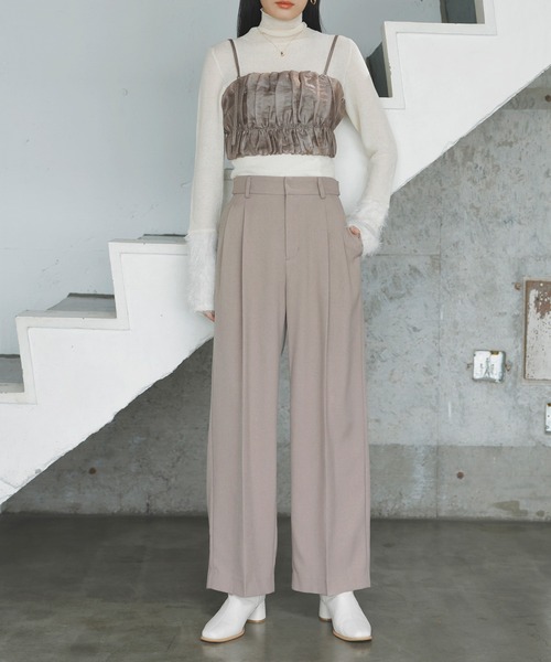 美easy】ウーリッシュ2タックワイド/スラックスパンツ【洗える