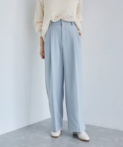VIS（ビス）の「【美easy】ウーリッシュ2タックワイド/スラックスパンツ【洗える】（スラックス・レディース・サックスブルー/ブラック/ベージュ/グレー/キナリ・SS/S/M/L）」の11枚目の写真