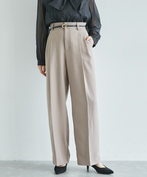 VIS（ビス）の「【美easy】ウーリッシュ2タックワイド/スラックスパンツ【洗える】（スラックス・レディース・サックスブルー/ブラック/ベージュ/グレー/キナリ・SS/S/M/L）」の22枚目の写真