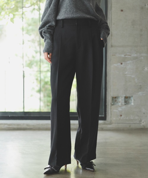 A17252 美品 kolor T/W タックスラックス ブラックウォッチ 1 インテリム INTERIM ヴァージン ウール ギャバジン 1タック ワイド