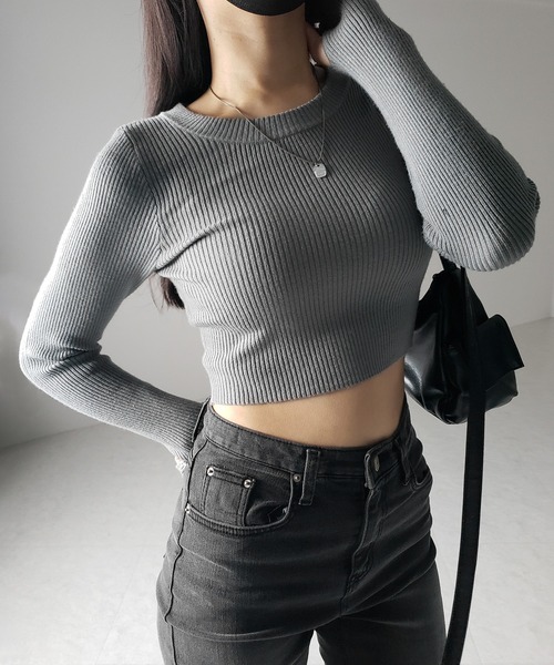 よさく様　トップス　グレー me+em select（ミームセレクト）の「【 3color 】BASIC ショート