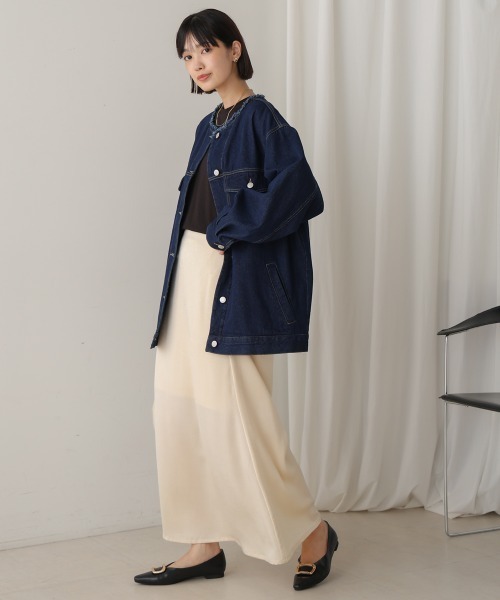 Bou Jeloud(ブージュルード)の「ウォッシュデニムジャケット(デニムジャケット・レディース・ブラック/ブルー/ネイビー・38)」の18枚目の写真