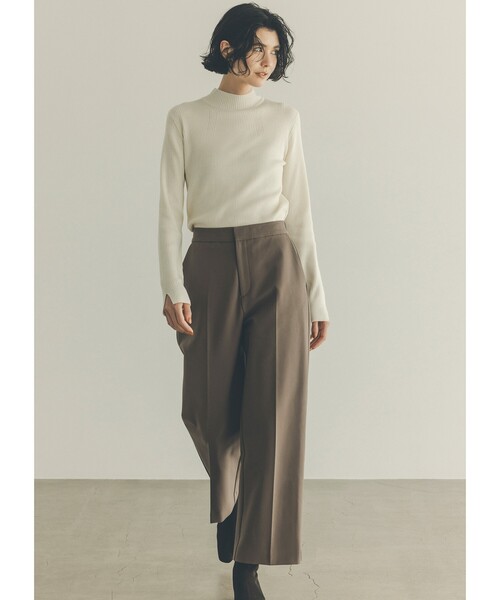 OPAQUE.CLIP(オペークドットクリップ)の「《SS-LLsize》着丈が選べる!裏起毛ストレッチワイドパンツ【蓄熱素材/洗濯機洗い可】(その他パンツ・レディース・ブラック/ブラウン系/オフホワイト/ブラック系・34/36/38/40/42/01/02/03)」の5枚目の写真