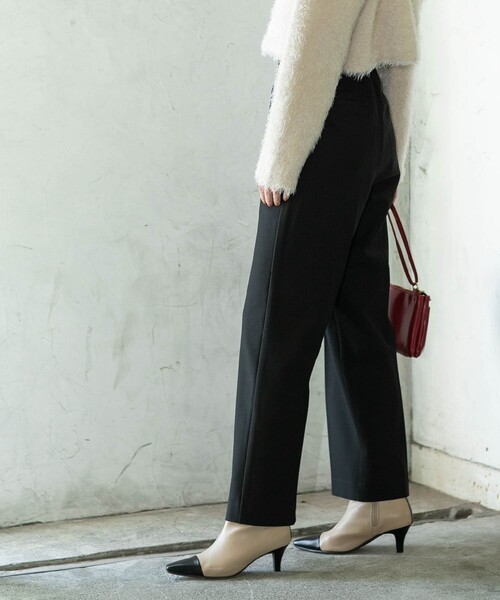 OPAQUE.CLIP(オペークドットクリップ)の「《SS-LLsize》着丈が選べる!裏起毛ストレッチワイドパンツ【蓄熱素材/洗濯機洗い可】(その他パンツ・レディース・ブラック/ブラウン系/オフホワイト/ブラック系・34/36/38/40/42/01/02/03)」の12枚目の写真