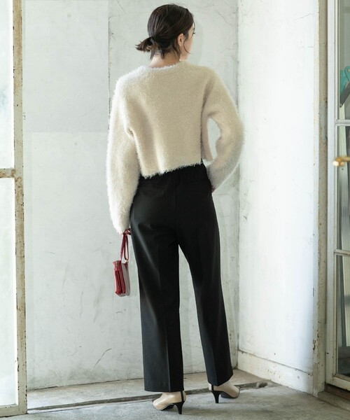 OPAQUE.CLIP(オペークドットクリップ)の「《SS-LLsize》着丈が選べる!裏起毛ストレッチワイドパンツ【蓄熱素材/洗濯機洗い可】(その他パンツ・レディース・ブラック/ブラウン系/オフホワイト/ブラック系・34/36/38/40/42/01/02/03)」の13枚目の写真
