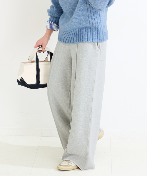 B.C STOCK（ベーセーストック）の「裏毛センターシームスウェットパンツ（スウェットパンツ・レディース・ブラック系その他/チャコールグレー・FREE）」の2枚目の写真