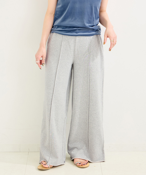 B.C STOCK（ベーセーストック）の「裏毛センターシームスウェットパンツ（スウェットパンツ・レディース・ブラック系その他/チャコールグレー・FREE）」の5枚目の写真