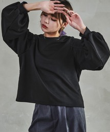 エブール バルーンスリーブ　トップス ブラック 長袖 スウェット バルーンスリーブ 長袖 プルオーバー」に該当するファッション通販