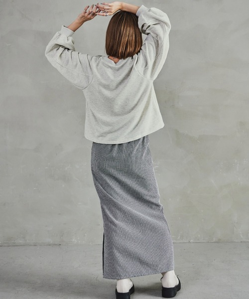 Fashion Letter(ファッションレター)の「裏毛バルーンスリーブスウェット 裏毛 バルーンスリーブ スウェット レディース トップス プルオーバー(Tシャツ/カットソー・レディース・オートミール/グレー/ブルー/ブラック・M)」の11枚目の写真