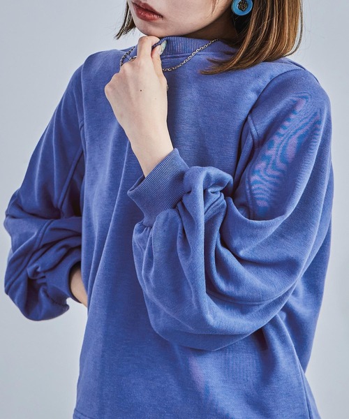 Fashion Letter(ファッションレター)の「裏毛バルーンスリーブスウェット 裏毛 バルーンスリーブ スウェット レディース トップス プルオーバー(Tシャツ/カットソー・レディース・オートミール/グレー/ブルー/ブラック・M)」の14枚目の写真