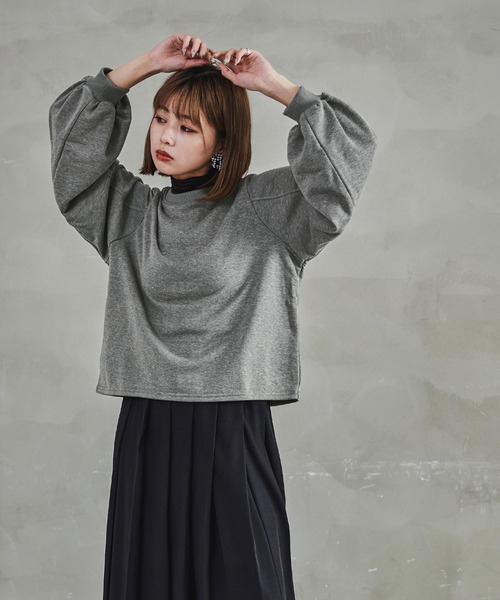 Fashion Letter(ファッションレター)の「裏毛バルーンスリーブスウェット 裏毛 バルーンスリーブ スウェット レディース トップス プルオーバー(Tシャツ/カットソー・レディース・オートミール/グレー/ブルー/ブラック・M)」の21枚目の写真