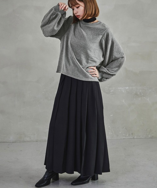 Fashion Letter(ファッションレター)の「裏毛バルーンスリーブスウェット 裏毛 バルーンスリーブ スウェット レディース トップス プルオーバー(Tシャツ/カットソー・レディース・オートミール/グレー/ブルー/ブラック・M)」の22枚目の写真