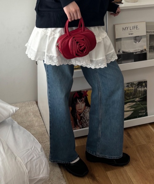 Birthday room(バースデイルーム)の「コットンレースミニスカート / cotton lace mini-skirt(スカート・レディース・ブラック/ホワイト・FREE)」の4枚目の写真