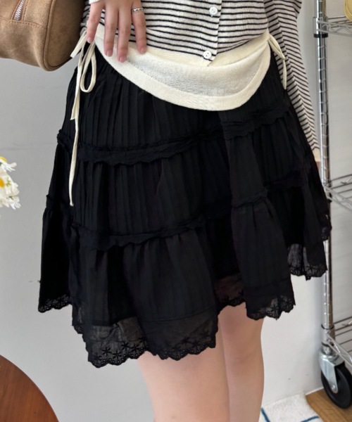 【原価ぶっ壊し割引】コットンミニスカート セール】コットンレースミニスカート / cotton lace mini-skirt