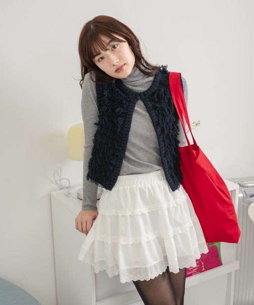 コットンレースミニスカート / cotton lace mini-skirt