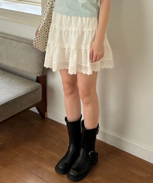セール】コットンレースミニスカート / cotton lace mini-skirt