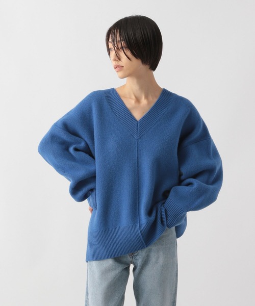 STERNBERG（スタンバーグ）の「ウールカシミヤVネックニットプルオーバー（ニット/セーター・レディース・ブラック/チャコールグレー/ブルー・FREE）」の3枚目の写真