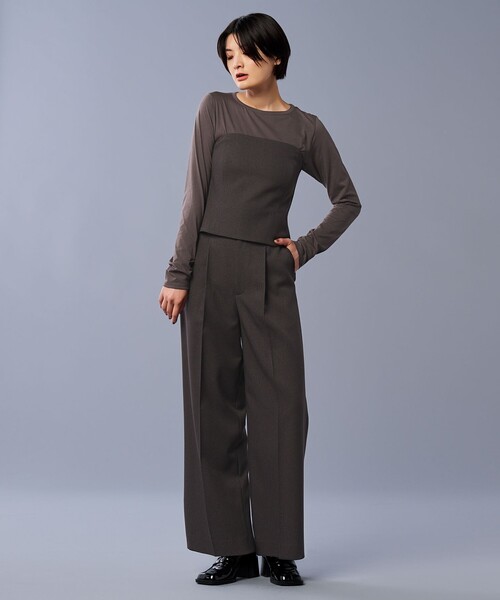 uncrave（アンクレイヴ）の「アルビニスタシフォン ボートネック カットソー（uncrave STANDARD）（Tシャツ/カットソー・レディース・ブラック系/ホワイト系/ダークブラウン系・1/2）」の5枚目の写真