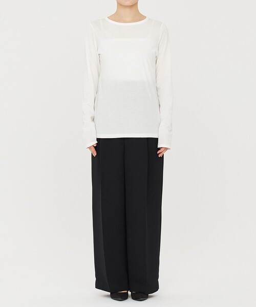 uncrave（アンクレイヴ）の「アルビニスタシフォン ボートネック カットソー（uncrave STANDARD）（Tシャツ/カットソー・レディース・ブラック系/ホワイト系/ダークブラウン系・1/2）」の14枚目の写真