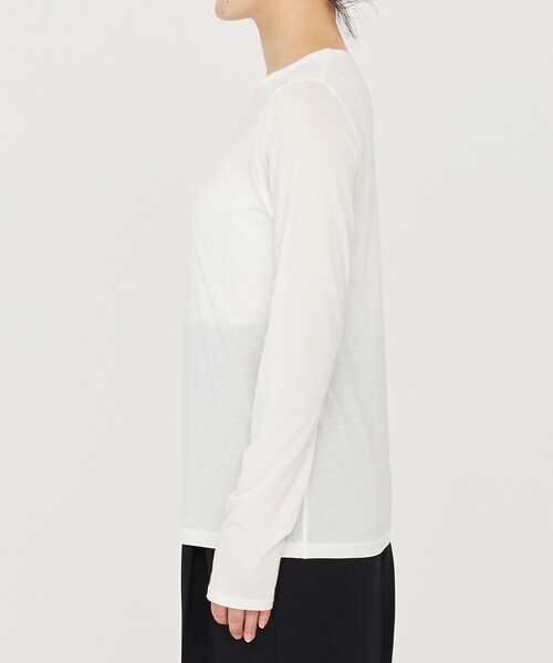 uncrave（アンクレイヴ）の「アルビニスタシフォン ボートネック カットソー（uncrave STANDARD）（Tシャツ/カットソー・レディース・ブラック系/ホワイト系/ダークブラウン系・1/2）」の16枚目の写真