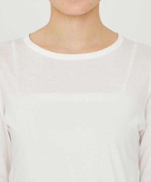 uncrave（アンクレイヴ）の「アルビニスタシフォン ボートネック カットソー（uncrave STANDARD）（Tシャツ/カットソー・レディース・ブラック系/ホワイト系/ダークブラウン系・1/2）」の18枚目の写真