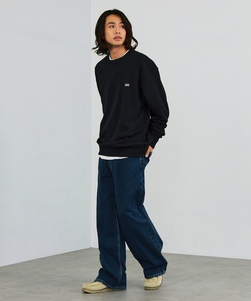 V388【Lee】プリントロゴ スウェット【メンズ5XL】グレー Lee（リー）の「【Lee】ボックスロゴスウェット トレーナー