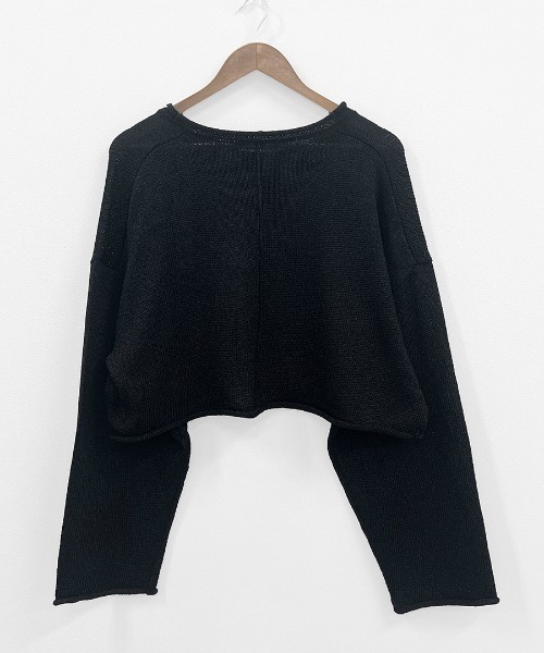 HEILIS（ヘイリス）の「《hideka select》ラメショートニット / クロップド丈（ニット/セーター・レディース・ブラック・FREE）」の9枚目の写真