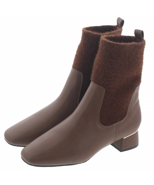 JELLY BEANS(ジェリービーンズ)の「モヘア調ニットコンビショートブーツ(217-40326)JELLY BEANS(ジェリービーンズ)(ブーツ・レディース・ブラック/アイボリー/ブラウン・S/M/L)」の8枚目の写真