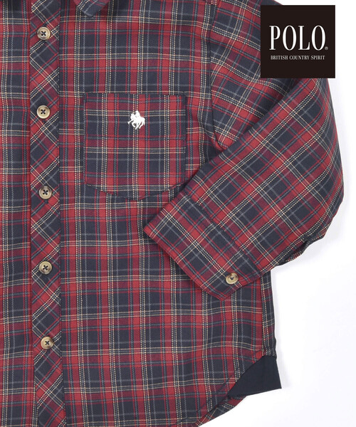 SLAP SLIP(スラップスリップ)の「【POLO BCS(ポロ・ビーシーエス)×SLAP SLIPコラボ】【お揃い】チェック切替ポケット付きシャツ(80~140cm)(シャツ/ブラウス・キッズ・ブルー/レッド系その他・130cm/110cm/140cm/120cm/80cm/90cm/100cm)」の14枚目の写真