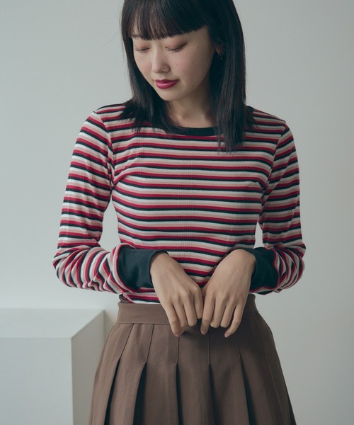 MILLER(ミラー)の「R.P.miller/ミラー 袖口切り替えL/S ロンT 夏服(Tシャツ/カットソー・レディース・ホワイト/タン/レッド/グレー・FREE)」の19枚目の写真