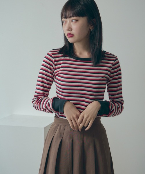 MILLER(ミラー)の「R.P.miller/ミラー 袖口切り替えL/S ロンT 夏服(Tシャツ/カットソー・レディース・ホワイト/タン/レッド/グレー・FREE)」の20枚目の写真