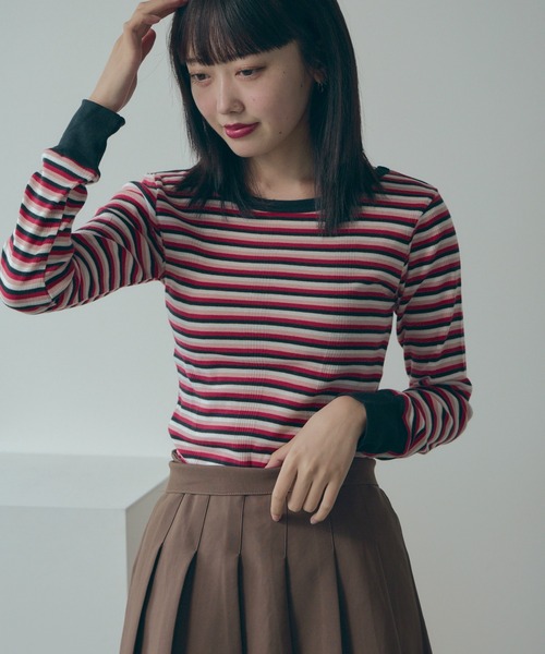 MILLER(ミラー)の「R.P.miller/ミラー 袖口切り替えL/S ロンT 夏服(Tシャツ/カットソー・レディース・ホワイト/タン/レッド/グレー・FREE)」の21枚目の写真