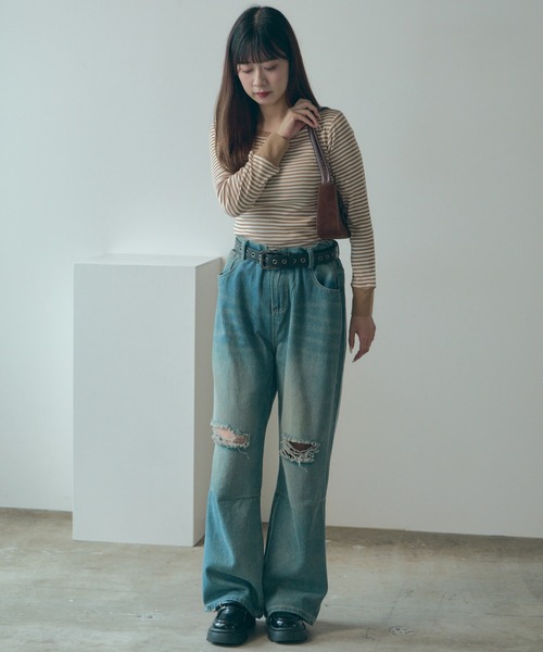 MILLER(ミラー)の「R.P.miller/ミラー 袖口切り替えL/S ロンT 夏服(Tシャツ/カットソー・レディース・ホワイト/タン/レッド/グレー・FREE)」の18枚目の写真